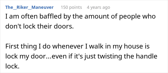 Screenshot of a comment about a dog owner's worst nightmare, highlighting security and locking doors. Screenshot of a comment about a dog owner's worst nightmare, highlighting security and locking doors.