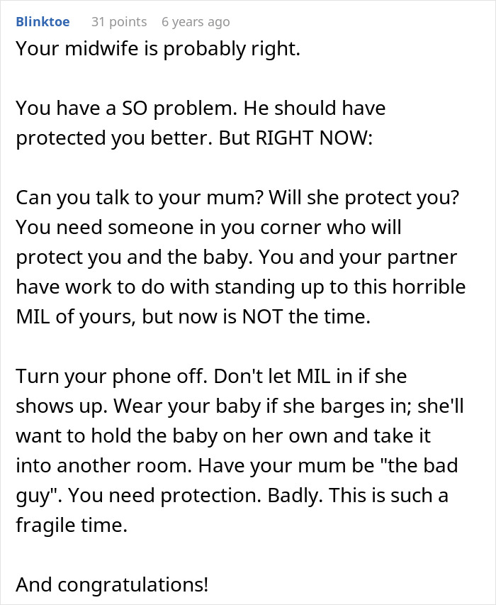 A new mom feeling betrayed by her MIL forcing her way into the delivery room, her husband not stopping her. Advice to protect the new mom and baby. A new mom feeling betrayed by her MIL forcing her way into the delivery room, her husband not stopping her. Advice to protect the new mom and baby.