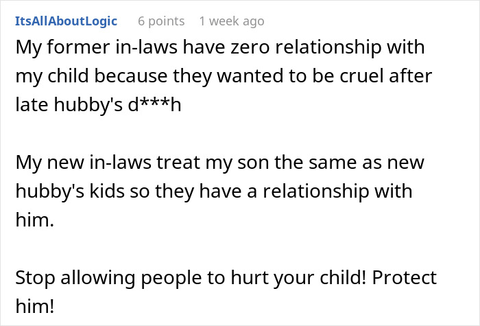 Woman Lets Her Husband Go Hard On His Ex-In-Laws After Her Son Starts Asking Painful Questions