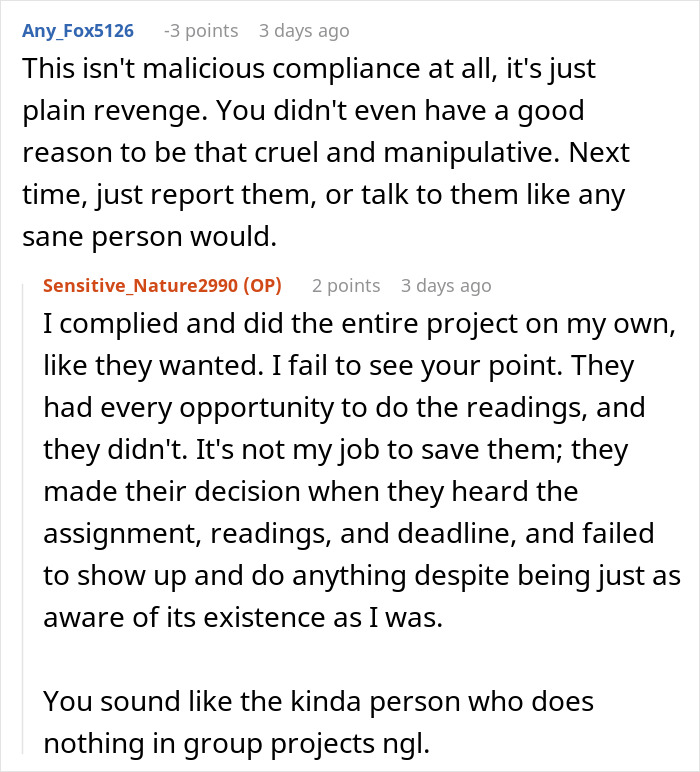 Person Has To Deal With Lazy People During Group Project, Finds The Perfect Way To Make Them Fail Person Has To Deal With Lazy People During Group Project, Finds The Perfect Way To Make Them Fail