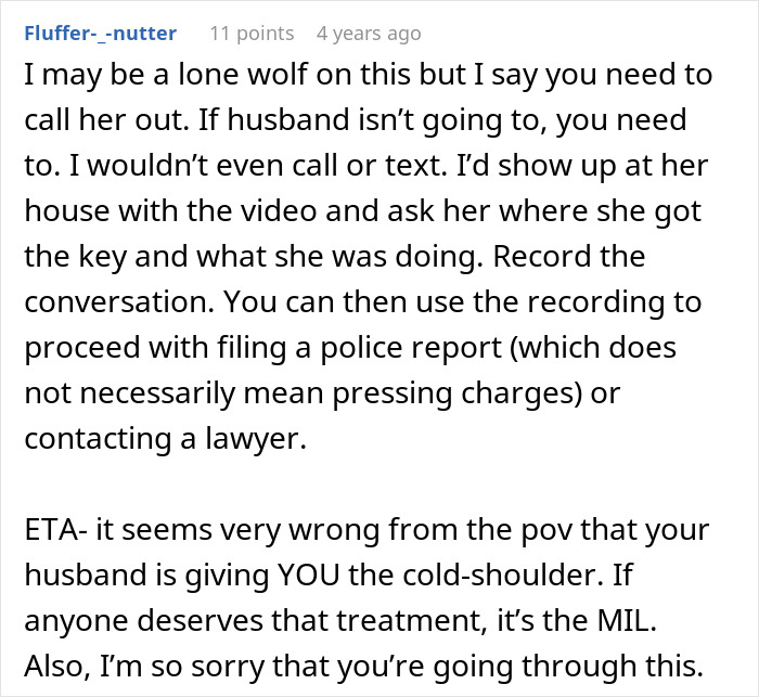 A Reddit comment advises the DIL to call out her MIL, affecting the plan to make DIL have kids for grandbabies.