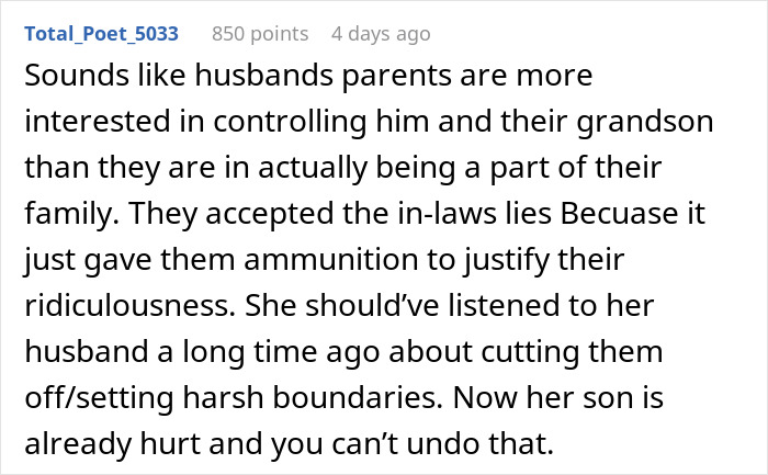 Woman Lets Her Husband Go Hard On His Ex-In-Laws After Her Son Starts Asking Painful Questions
