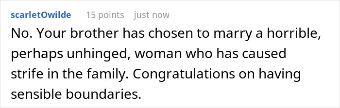A comment on Delulu Mom who keeps Dad's family away from kid, discussing boundaries for a horrible wife.