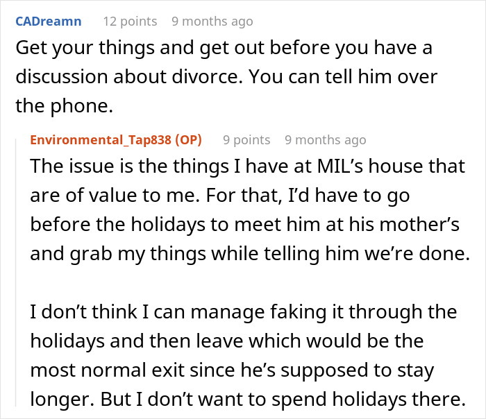 A Reddit comment section discussing a wife feeling like the third wheel in her marriage because of her MIL. A Reddit comment section discussing a wife feeling like the third wheel in her marriage because of her MIL.