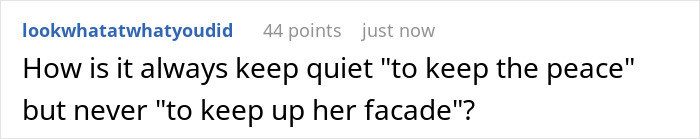 A comment on a travel influencer lying about solo trips, discussing keeping quiet versus keeping up her facade. A comment on a travel influencer lying about solo trips, discussing keeping quiet versus keeping up her facade.