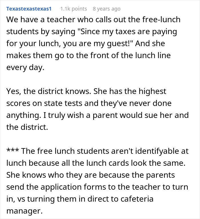 Asperger's boy gets revenge: a comment about another teacher bullying students over free lunch. Asperger's boy gets revenge: a comment about another teacher bullying students over free lunch.