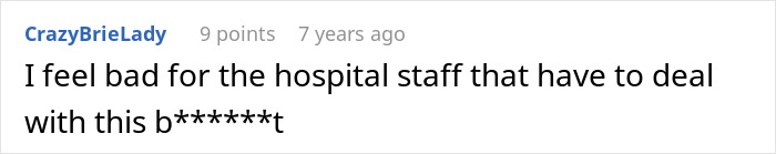 MIL witching around: a concise comment expressing sympathy for the hospital staff dealing with the MIL.