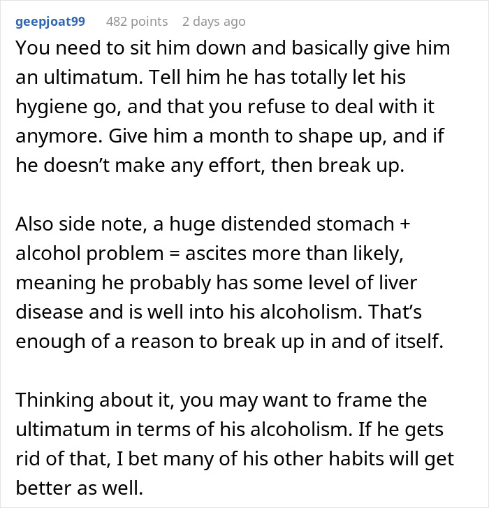 Woman Opens Up About Being Repulsed By Boyfriend, Gets A Reality Check From The Internet Woman Opens Up About Being Repulsed By Boyfriend, Gets A Reality Check From The Internet