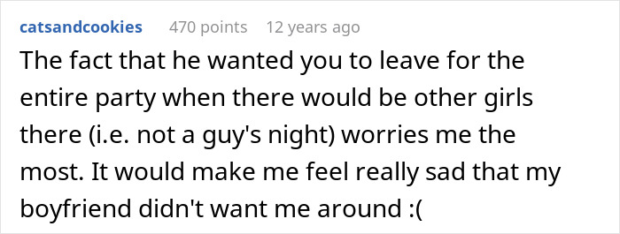 Screenshot of online comment, friends helping woman break up with childish BF. Screenshot of online comment, friends helping woman break up with childish BF.