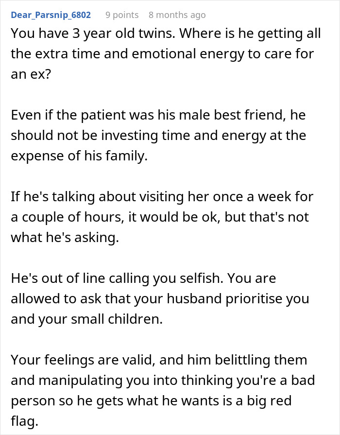 Husband Drops Everything To Help His Sick Ex Wife, Doesn't Care What His Current Wife Thinks Husband Drops Everything To Help His Sick Ex Wife, Doesn't Care What His Current Wife Thinks