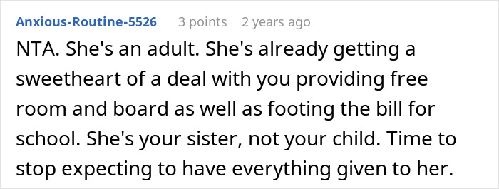 Anxious-Routine-5526's comment about a woman taking her nanny on a family vacation, ruining everything.