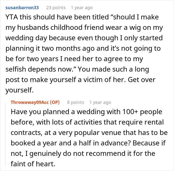 A woman's scary fixation over groom takes an unsettling turn a year later, a screenshot of the forum post.