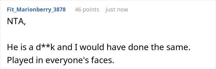 Screenshot of a Reddit comment, saying the guy is a jerk for canceling the wedding. Screenshot of a Reddit comment, saying the guy is a jerk for canceling the wedding.