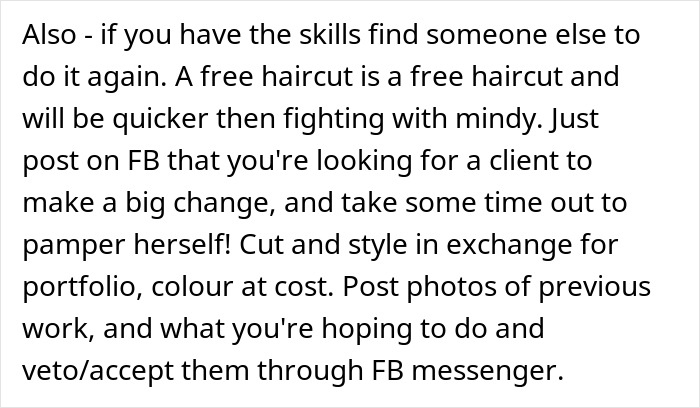 Internet advice helps a woman who trusts her older friend but gets used, solving her problem.