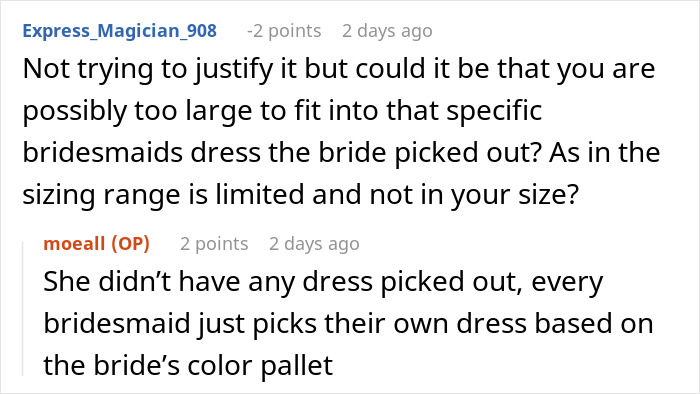 A user clarifies that no specific bridesmaid dress was chosen, allowing each bridesmaid to pick her own based on a color palette. A user clarifies that no specific bridesmaid dress was chosen, allowing each bridesmaid to pick her own based on a color palette.