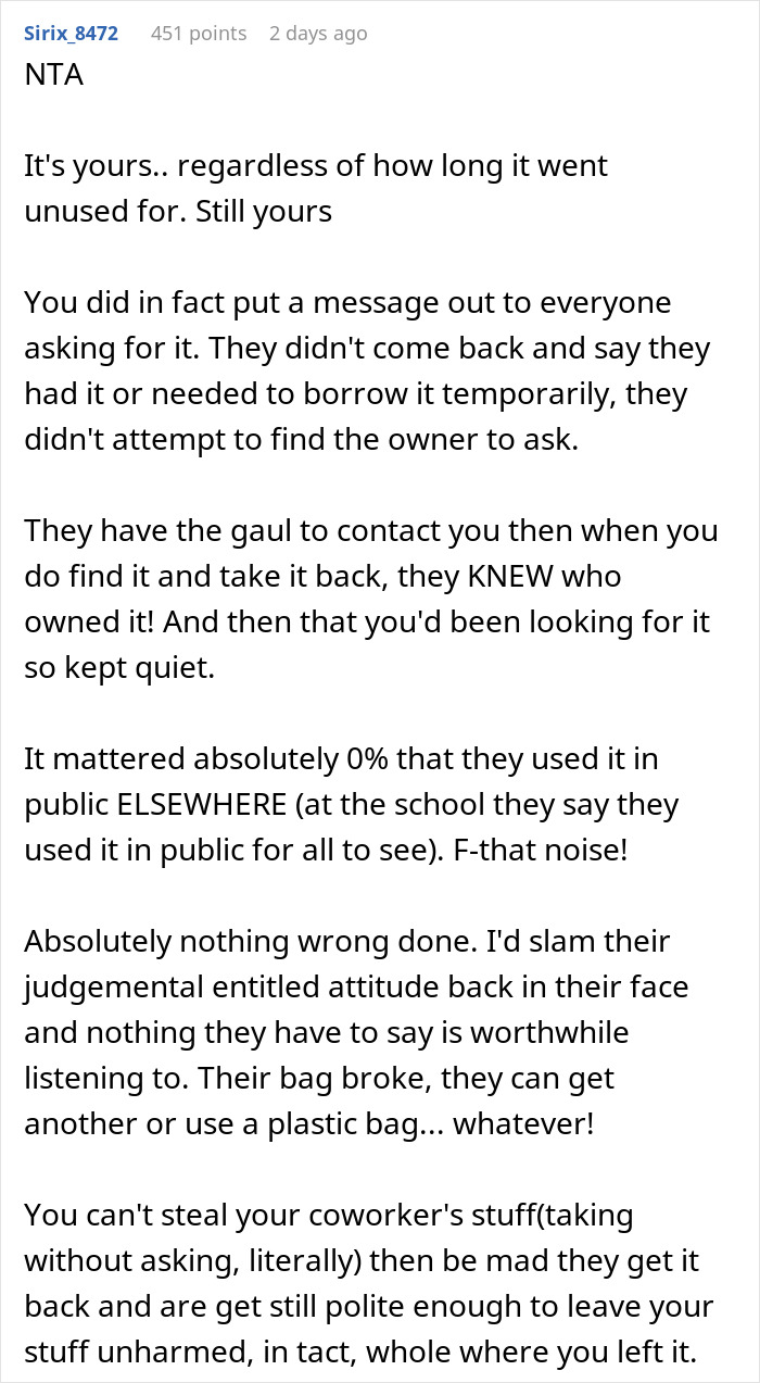 Cleaner Helps Herself To Teacher&rsquo;s Lost Backpack, Gets Mad When The Owner Helps Herself To It Too