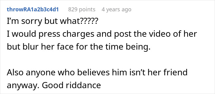 A DIL not getting grandbabies. A comment suggests pressing charges and blurring the MILs face in a video.