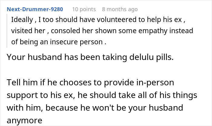 Husband Drops Everything To Help His Sick Ex Wife, Doesn't Care What His Current Wife Thinks Husband Drops Everything To Help His Sick Ex Wife, Doesn't Care What His Current Wife Thinks