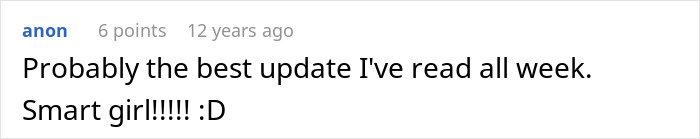 Screenshot of a comment: Probably the best update I've read all week. Smart girl!!!!! :D Friends save woman's life from further misery by breaking up with childish BF. Screenshot of a comment: Probably the best update I've read all week. Smart girl!!!!! :D Friends save woman's life from further misery by breaking up with childish BF.