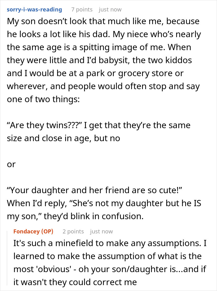 Mixed-race mom explains blue-eyed kid to nosy strangers, discussing assumptions about her son and niece. Mixed-race mom explains blue-eyed kid to nosy strangers, discussing assumptions about her son and niece.