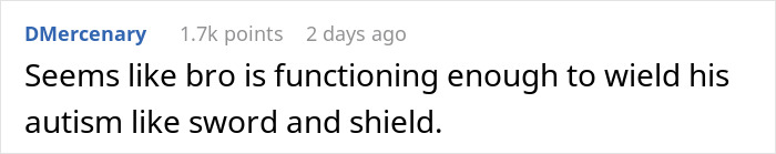 A comment on autism being used as an excuse, comparing it to a sword and shield. A comment on autism being used as an excuse, comparing it to a sword and shield.