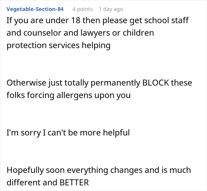 Family Doesn't Care About Person's Health, Says They're Overreacting: "Within Minutes My Throat Started Closing" Family Doesn't Care About Person's Health, Says They're Overreacting: "Within Minutes My Throat Started Closing"