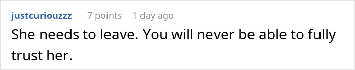 A screenshot showing a comment from user justcuriouszzz about a woman taking revenge on her boyfriend. A screenshot showing a comment from user justcuriouszzz about a woman taking revenge on her boyfriend.