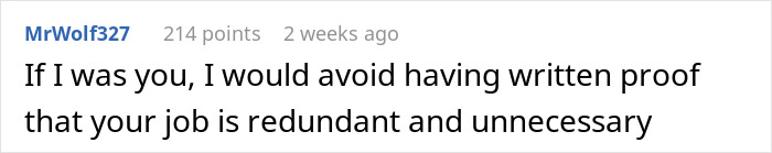 A comment advises avoiding written proof that an easy job is redundant and unnecessary. A comment advises avoiding written proof that an easy job is redundant and unnecessary.