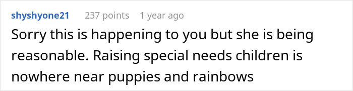 A social media comment about the challenges of raising special needs children after an autism diagnosis. A social media comment about the challenges of raising special needs children after an autism diagnosis.