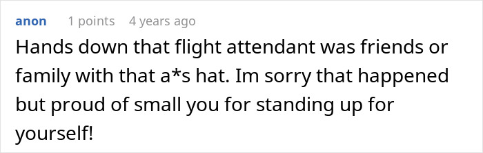 A comment supports a child whose window seat on a flight was almost stolen, praising them for standing up for themselves. A comment supports a child whose window seat on a flight was almost stolen, praising them for standing up for themselves.