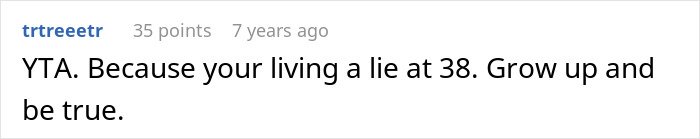 A husband transitioning: A Reddit comment stating that the wife is living a lie and needs to grow up and be true to herself. A husband transitioning: A Reddit comment stating that the wife is living a lie and needs to grow up and be true to herself.