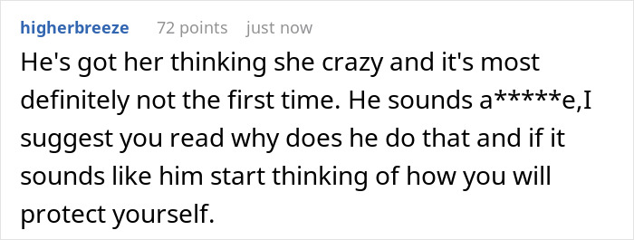 A comment warns the GF about her boyfriend removing business sign and making her crazy. A comment warns the GF about her boyfriend removing business sign and making her crazy.
