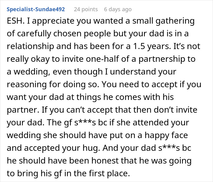 Dad Ruins Bond With Bride Over His GF Of 1.5 Years, Invites Her To Wedding Against Daughter’s Wishes Dad Ruins Bond With Bride Over His GF Of 1.5 Years, Invites Her To Wedding Against Daughter’s Wishes