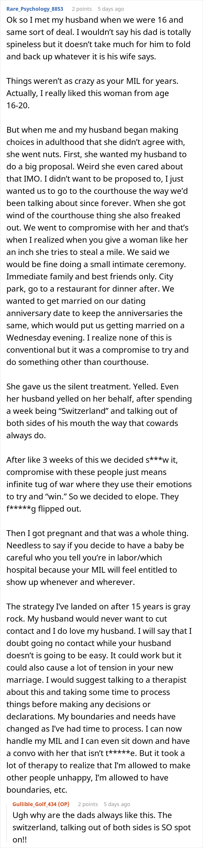 A frustrated bride details her ongoing struggles with a toxic MIL who wore a white dress to her wedding. A frustrated bride details her ongoing struggles with a toxic MIL who wore a white dress to her wedding.
