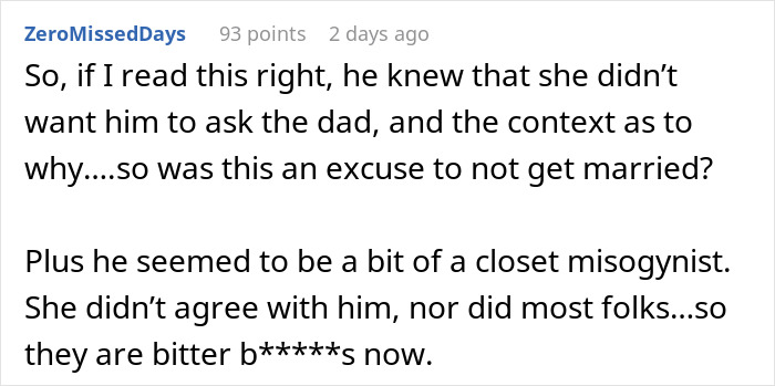 BF Refuses To Propose Without Her Estranged Father's Blessing And His GF Wonders Who She Is Dating