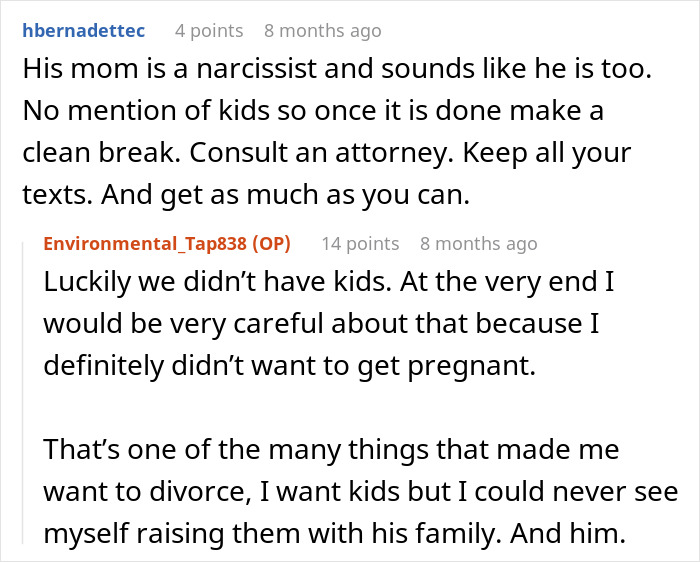 A screenshot showing comments about a woman feeling like the third wheel in her own marriage. A screenshot showing comments about a woman feeling like the third wheel in her own marriage.