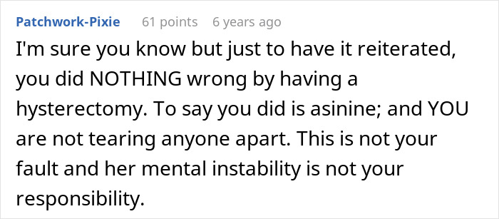 Woman Hides Hysterectomy From MIL For 18 Months, All Hell Breaks Loose When She Finally Finds Out Woman Hides Hysterectomy From MIL For 18 Months, All Hell Breaks Loose When She Finally Finds Out