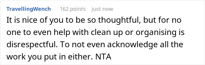 A thoughtful user comment about disrespect towards a 27YO refusing to host a Mom's B-Day. A thoughtful user comment about disrespect towards a 27YO refusing to host a Mom's B-Day.