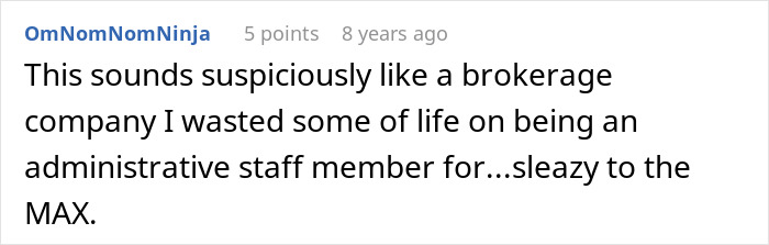 A Reddit comment by OmNomNomNinja about a sleazy brokerage company. Greedy bosses secretly plan to fire their IT guy. A Reddit comment by OmNomNomNinja about a sleazy brokerage company. Greedy bosses secretly plan to fire their IT guy.