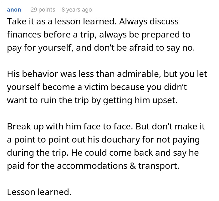 Woman Ends Things Before They Even Officially Start After One Trip With BF: “Lesson Learned” Woman Ends Things Before They Even Officially Start After One Trip With BF: “Lesson Learned”