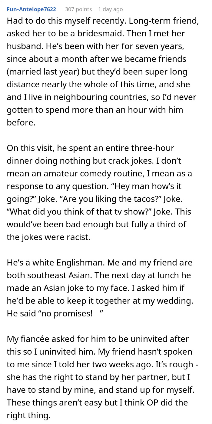 An excerpt from a story about a Groomsman boycotting his best friend's wedding for his toxic girlfriend. An excerpt from a story about a Groomsman boycotting his best friend's wedding for his toxic girlfriend.