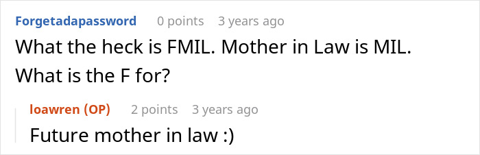 Text explaining what FMIL means in the context of the baby name announcement. Text explaining what FMIL means in the context of the baby name announcement.