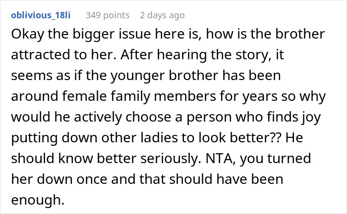 A comment discussing a bride belittling women, ending up without a bridesmaid, and trying to force a friend to take the role. A comment discussing a bride belittling women, ending up without a bridesmaid, and trying to force a friend to take the role.