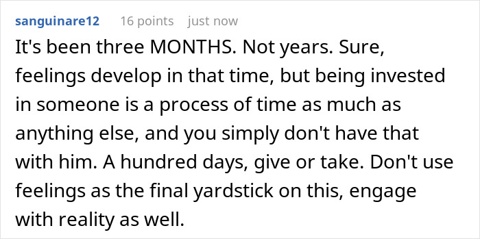 A comment about the GF being horrified after learning the truth about her guy pretending to be younger. A comment about the GF being horrified after learning the truth about her guy pretending to be younger.