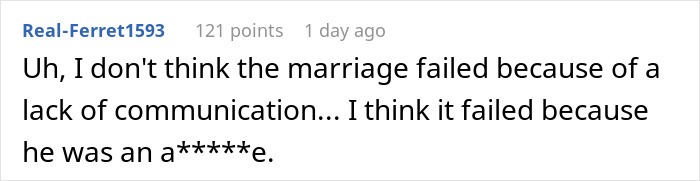 A comment about a guy who cheats on his pregnant wife, explaining the marriage failed due to his actions. A comment about a guy who cheats on his pregnant wife, explaining the marriage failed due to his actions.