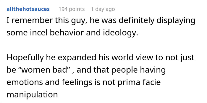 A Reddit comment describes an Airsoft leader as displaying incel behavior, connecting it to the dress code incident. A Reddit comment describes an Airsoft leader as displaying incel behavior, connecting it to the dress code incident.