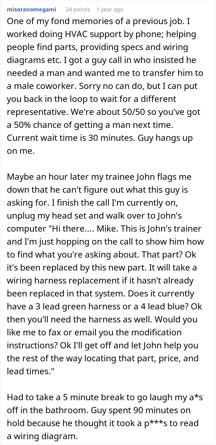 Customer Asks For A Man Instead, Gets A Lesson He Won't Forget Customer Asks For A Man Instead, Gets A Lesson He Won't Forget