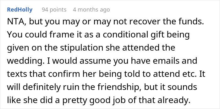 Woman Skips Best Friend's Wedding, Says It's Because She Wanted A Honeymoon, The Real Reason Is Much Worse