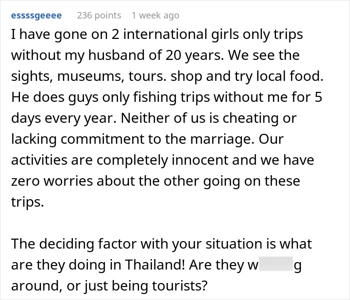Guy Wants Marriage At Home And Single-Guy Trips To Thailand With Pals, Wife Says He Can’t Have Both Guy Wants Marriage At Home And Single-Guy Trips To Thailand With Pals, Wife Says He Can’t Have Both