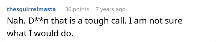 A husband transitioning: A Reddit comment stating that the situation is a tough call and the user is unsure what to do. A husband transitioning: A Reddit comment stating that the situation is a tough call and the user is unsure what to do.
